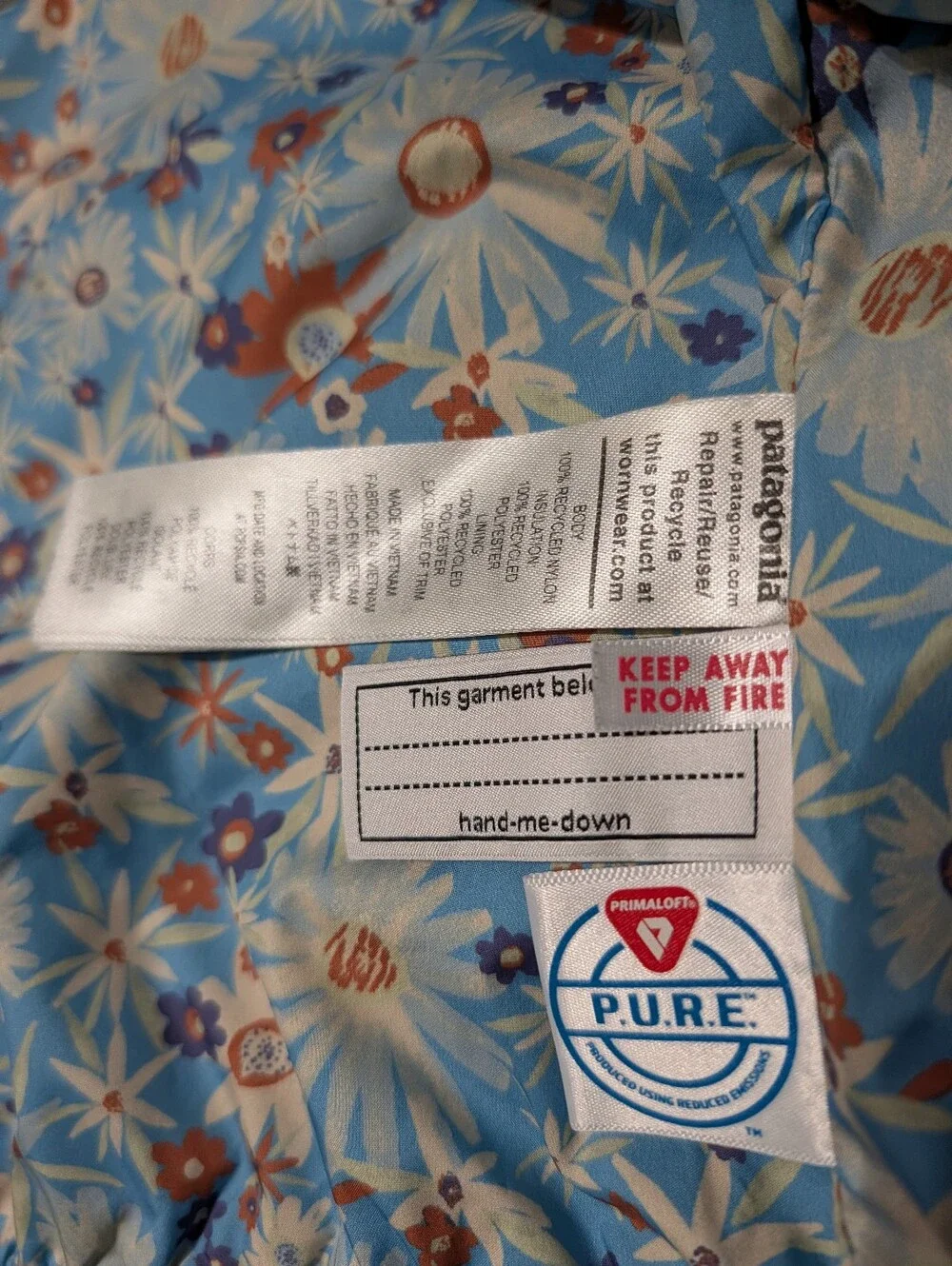 Patagonia Kids Light Blue Quilted Puffer Jacket
